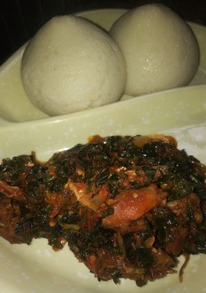 A picture of Blended yam fufu.