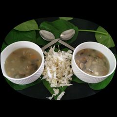 A picture of Veg Sweet Corn Mushroom Soup.