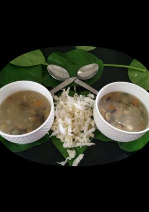 A picture of Veg Sweet Corn Mushroom Soup.