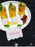 Honey and mint iced green tea shots