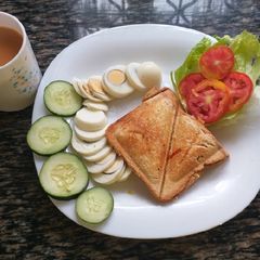 A picture of Grated Eggs n Vegetables sandwich #Theme Challenge.