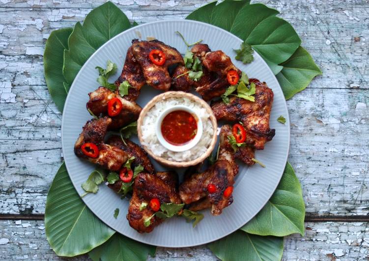Recipe of Perfect Festive Thai Chicken wing wreath 🎄