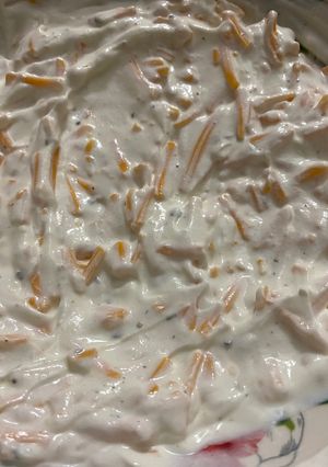 A picture of Cheesy veggie dip.
