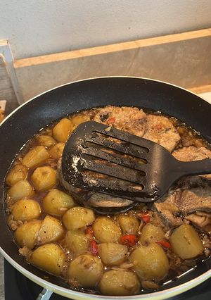 A picture of Home cooked Bluefin Tuna in Soy Sauce.