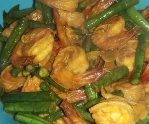 Resep mudah Oseng kacang panjang, tempe dan udang Gurih Mantul