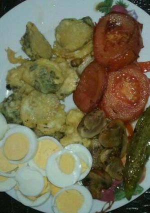 A picture of Veggies in olive oil.