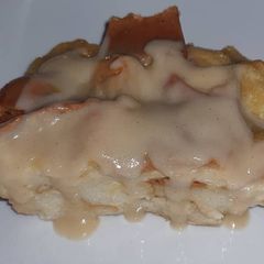 A picture of Bread Pudding Recipe + Creamy sauce.