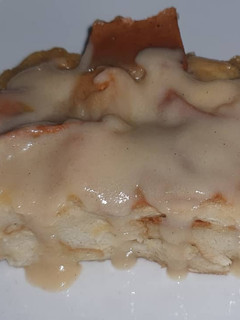 A picture of Bread Pudding Recipe + Creamy sauce.