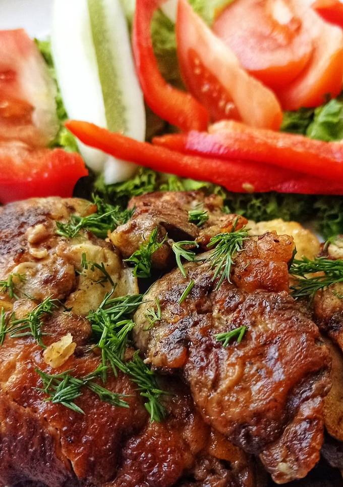 🥣Куряча печінка в часнично-сметанному соусі🥣