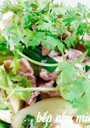 Hình của món Bông cải dưa leo xào thịt.