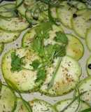 Zucchini en rodajas (carpaccio o ceviche de calabacín)