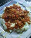 Simple arroz con carne estofada