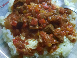 Simple arroz con carne estofada