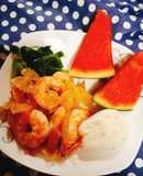 Tôm nõn xào nui nơ