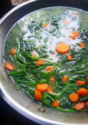 Foto resep Bobor Bayam Wortel 🥕🍲🥥