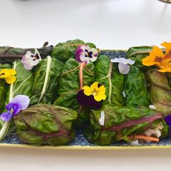A picture of Rainbow chard rolls (V).