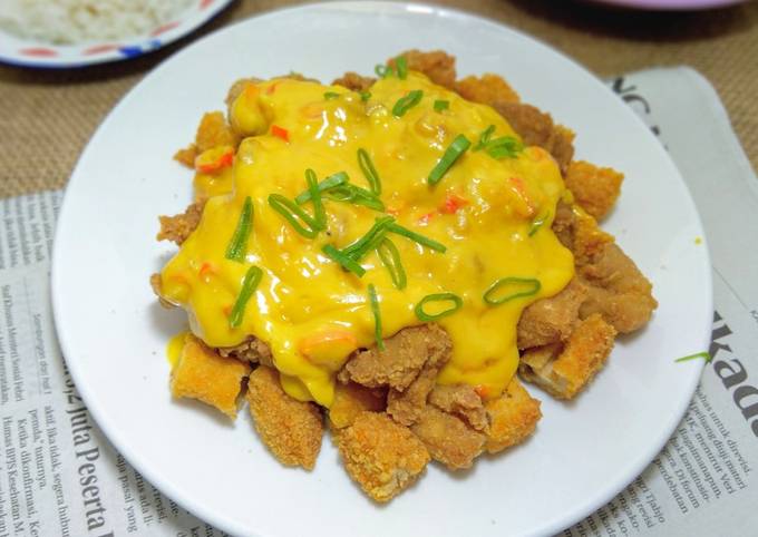 Resep buat Ayam Pop Corn Saus Telur Asin yang menggugah selera