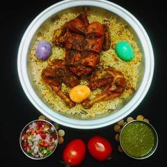 A picture of Arabian Chicken Mandi  rice.