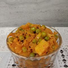 #WS1 Green peas, Cabbage, potato Sabji A picture of #WS1 Green peas, Cabbage, potato Sabji.