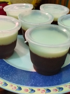 Foto resep Puding Susu Coklat nutrijel dengan Vla Vanilla mantap