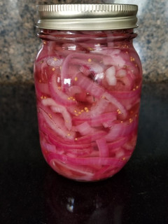 A picture of Super Easy Pickled Red Onions.