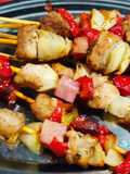 Brochetas de carne y vegetales 😋😋😋