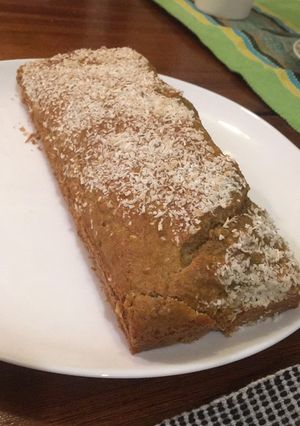 Una foto de Budín de limón y coco saludable!!🍋🍋🍋