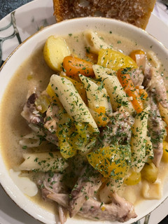 A picture of Wing tip winter soup.