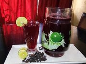 A picture of zobo drink with cinnamon