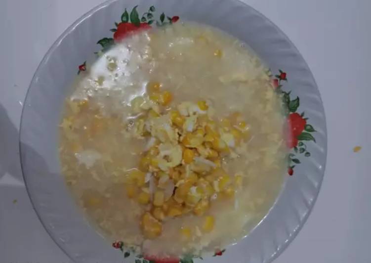 Cara Gampang Menyiapkan Sup jagung telur ayam simple dan enak, Lezat