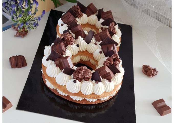 Number cake vanille chocolat blanc