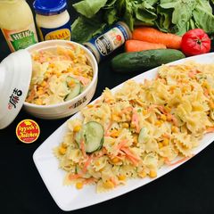 A picture of Bowtie pasta salad.