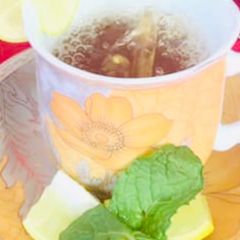 A picture of Ginger and mint tea.