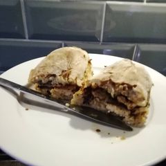A picture of Chicken and bacon sandwich.
