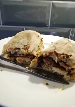 A picture of Chicken and bacon sandwich.