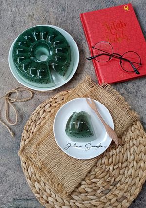 Foto resep 5. Puding susu bunga telang