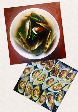 A picture of Mussels Two Ways - Baked Mussels and Mussels in Broth (Tahong).