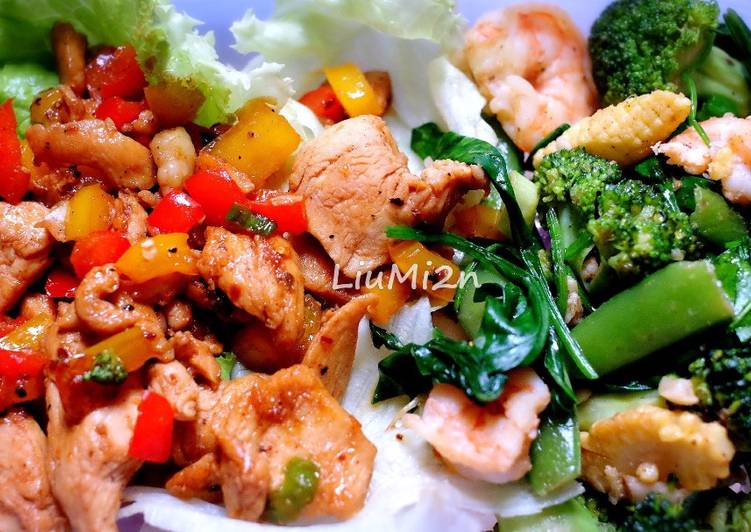 Resep Chicken Honey Spicy and Mix Vegetable / menu diet+menu sehat, Menggugah Selera