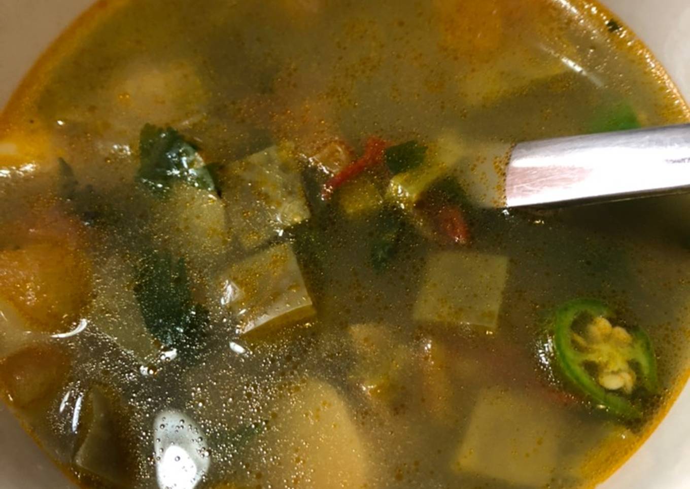 Caldo ranchero de Nopales