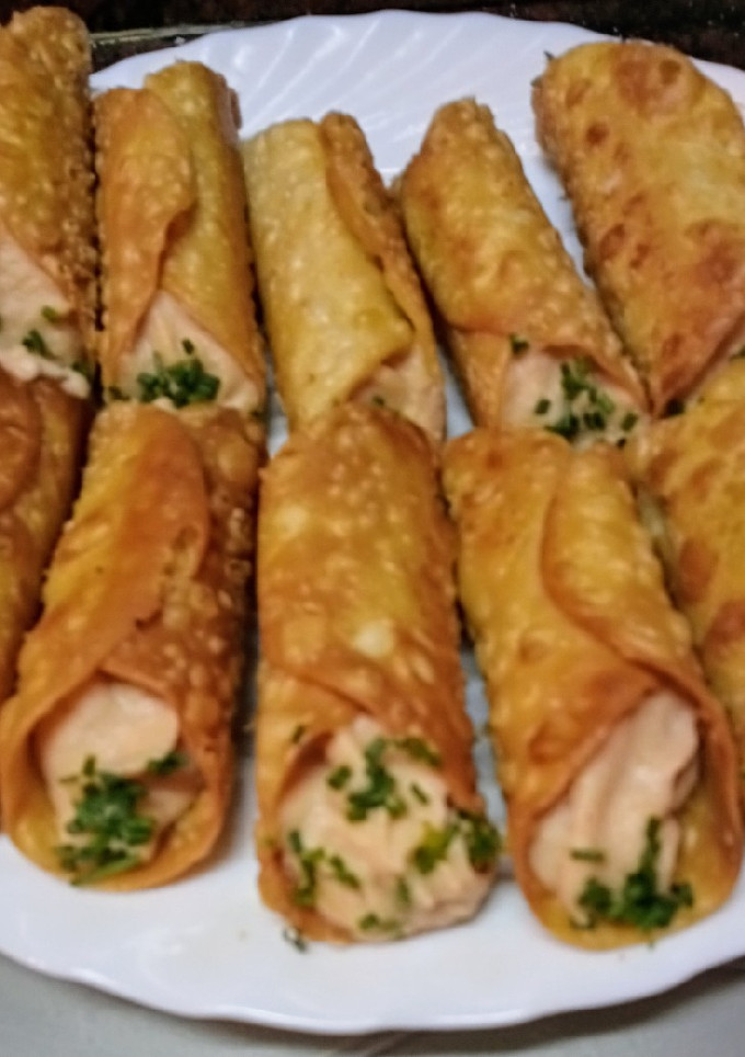 Una foto de Rollitos crujientes con patata y lacón