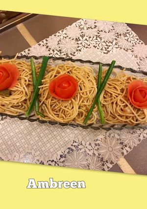 A picture of Chicken Vegetable Spaghetti Stir Fry.