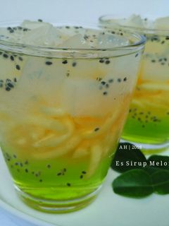 Foto resep Es Sirup Melon Daun Jeruk