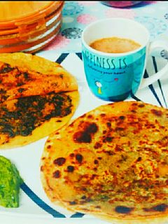 मेथी आलू सब्जी स्टफ्ड पराठा (methi aloo sabzi stuffed paratha recipe in Hindi) रेसिपी मुख्य फोटो