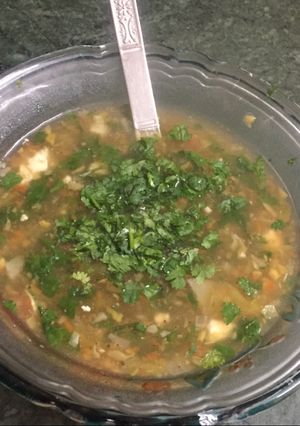 A picture of Lemon coriander soup 🍲.