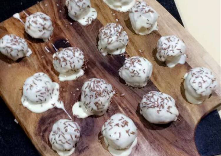 Step-by-Step Guide to Prepare Quick White chocolate chip cookie dough truffles