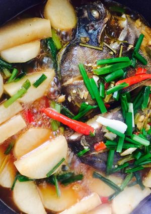 Hình của món Cá nâu kho củ cải.