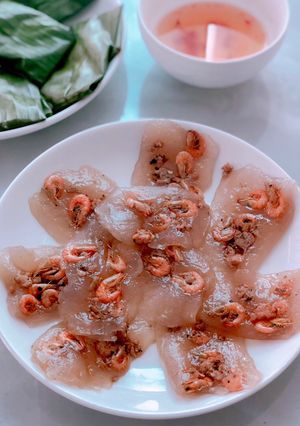 Hình của món Bánh bột lọc lá chuối.