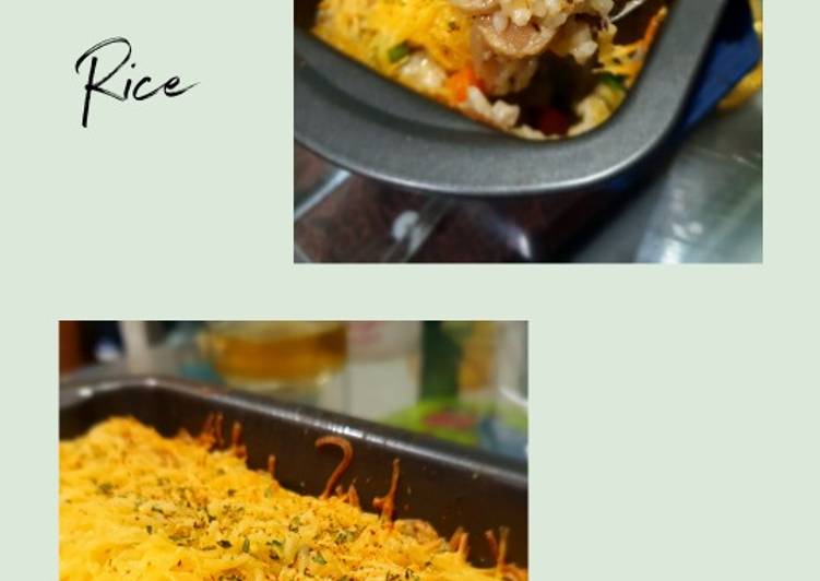 Cheese Mushroom Baked Rice