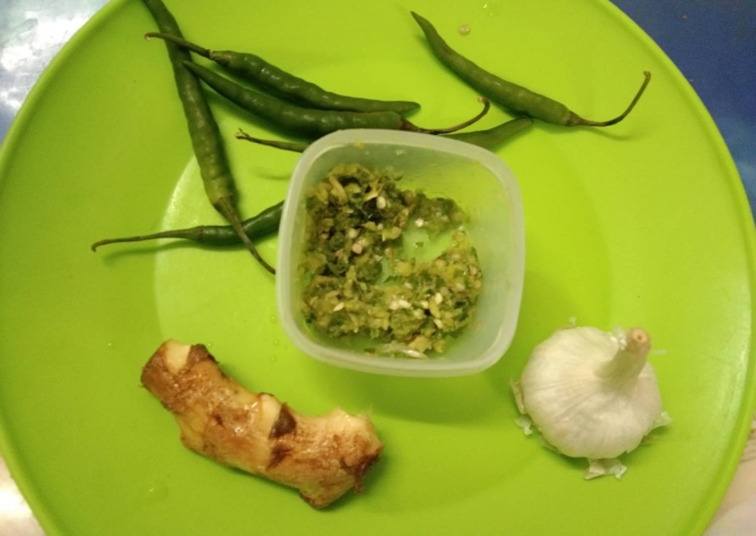 How to preserve Green Chilli, Garlic and Ginger Paste Recipe by Krishna