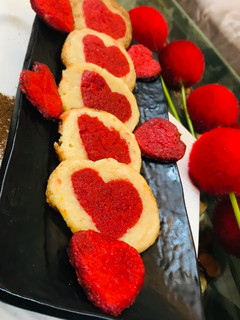 A picture of Vanilla heart cookies.